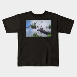 Water Scene with Dead Logs Kids T-Shirt